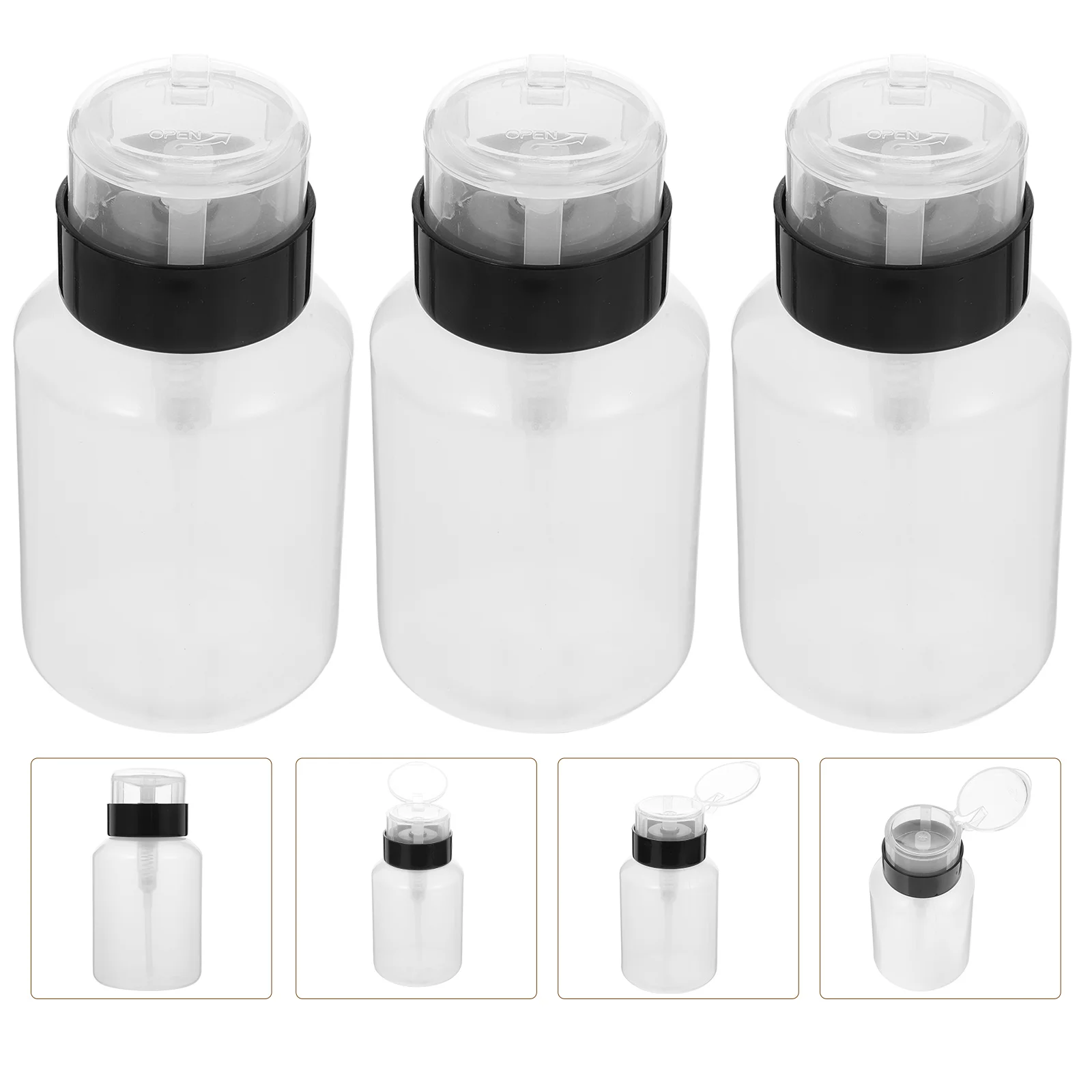 3PCS Press Type Empty Bottles Leak-proof Nail Polish Remover Storage Containers | Дом и сад