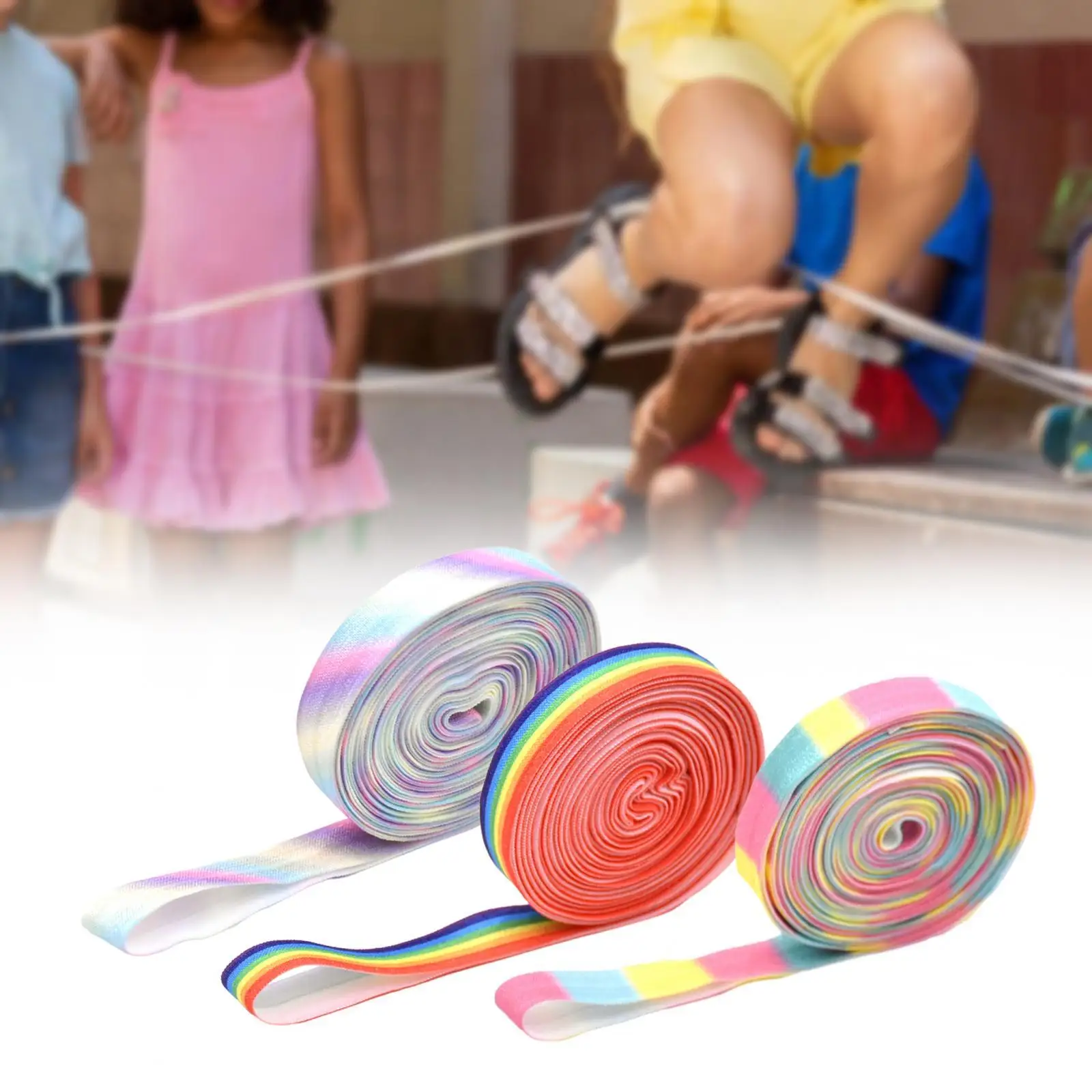 Elastic Chinese Jump Rope Elastic Chinese Ropes Durable Gift Children Skipping Band Skipping Rope for Games Sports Party Outdoor
