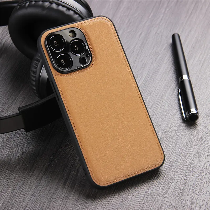 iphone 11 Pro Max clear case For iPhone 13 Pro Max Camera Protection PU Leather Phone Case For iPhone 12 11 Pro Max 13 Shockproof Bumper Business Back Cover leather iphone 11 Pro Max case