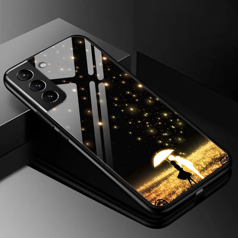 Luxury Tempered Glass Phone Case with Hard Back Bumper and Enhanced Protection