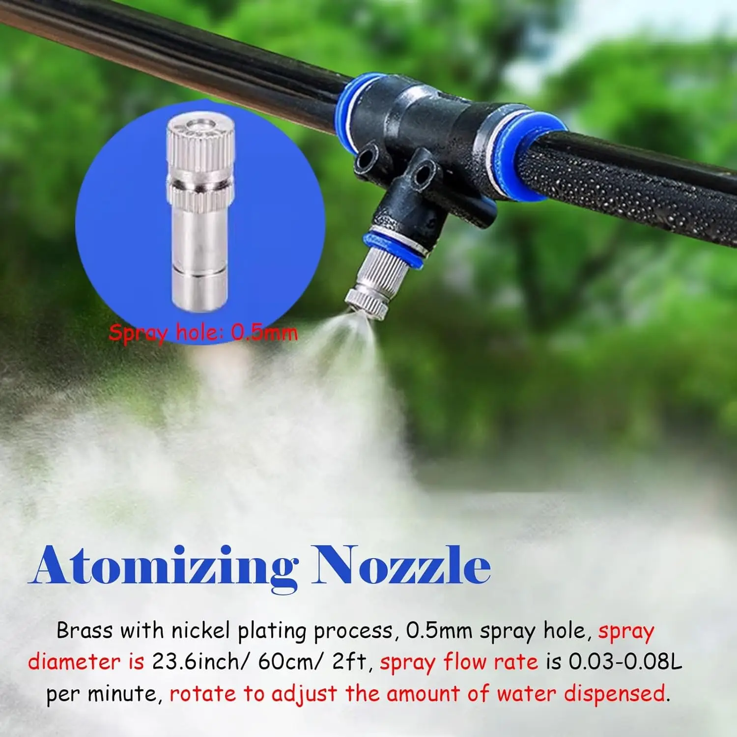 Automatic Temperature Control Sprinkler System for Outdoor and Indoor Irrigation with Hose and Nozzles