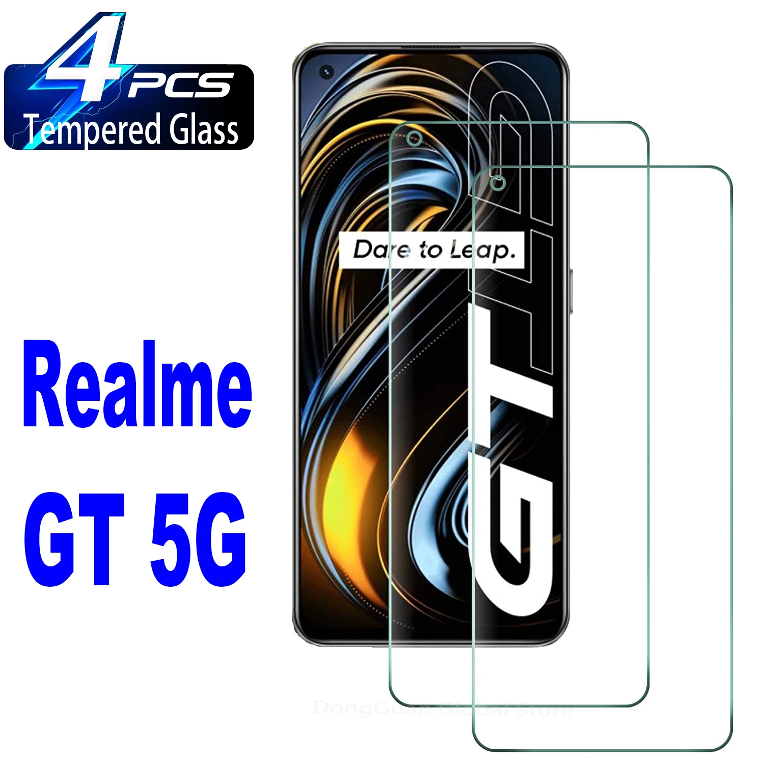 цена 2/4Pcs Tempered Glass For OPPO Realme GT 5G Screen Protector Glass