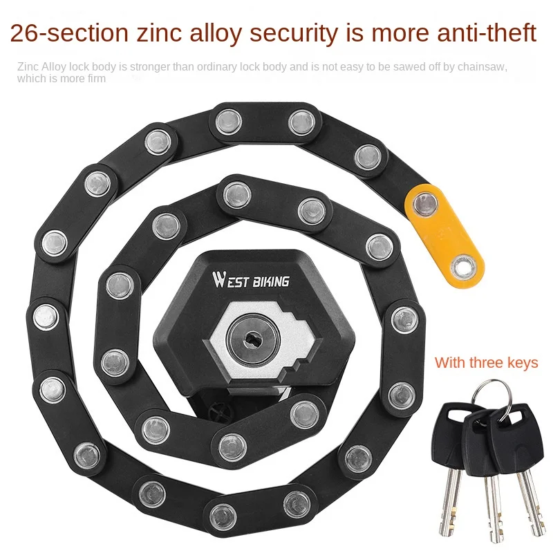 Foldable Bike Lock MTB Road Bicycle Hamburg Lock High Security Anti-Theft Scooter Electric E-Bike Cycling Chain