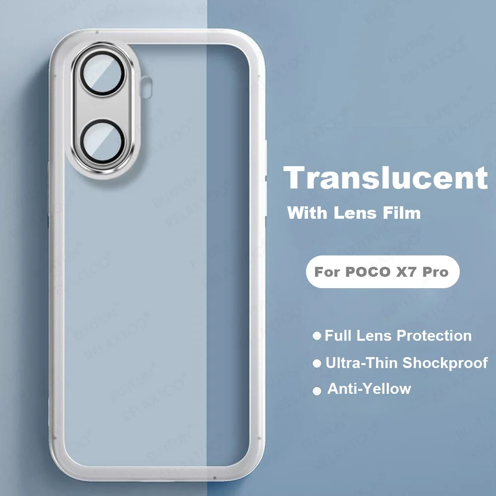 Translucent Crystal Silicone Protective Phone Case with Camera Guard