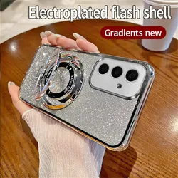Custodia per telefono con stand e supporto magnetico, eleganti glitter e strass