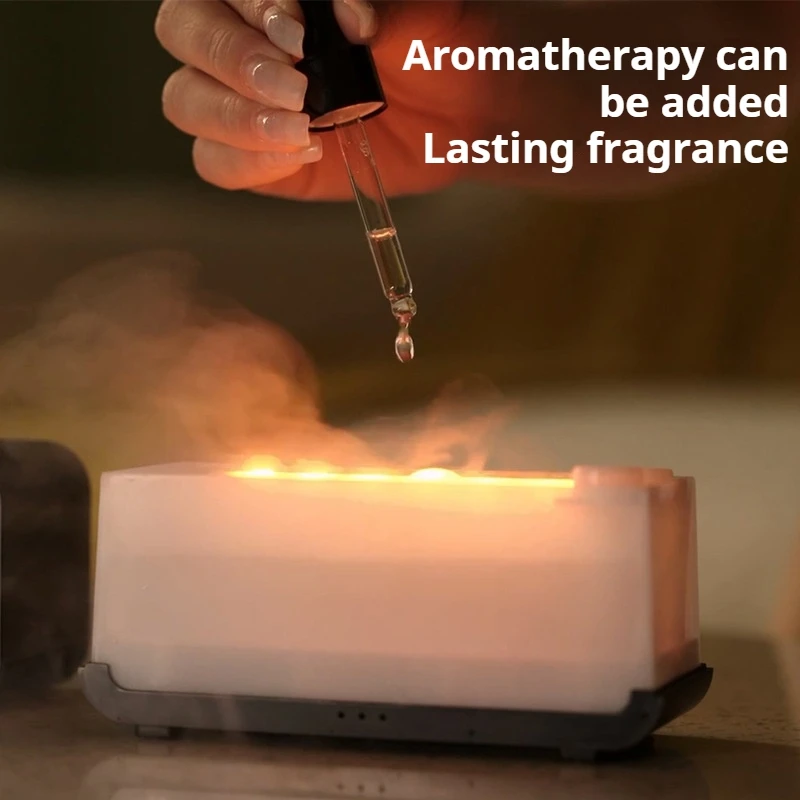 Air Humidifier Essential Oil Diffuser Aroma Aromatherapy Machine Colorful Light Perfume Fragrance Simulation Flame