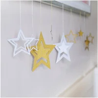 7Pcs/set Hollow Star Paper Garlands Banner Hanging for Wedding Christmas Decorations Kids Birthday Party Supplies Baby Shower