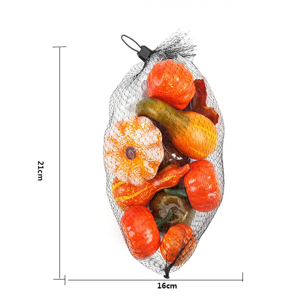

50Pcs Fall Harvest Decor Props Mini Artificial Pumpkin Fake Simulation Vegetabl Happy Halloween Decoration DIY Crafts