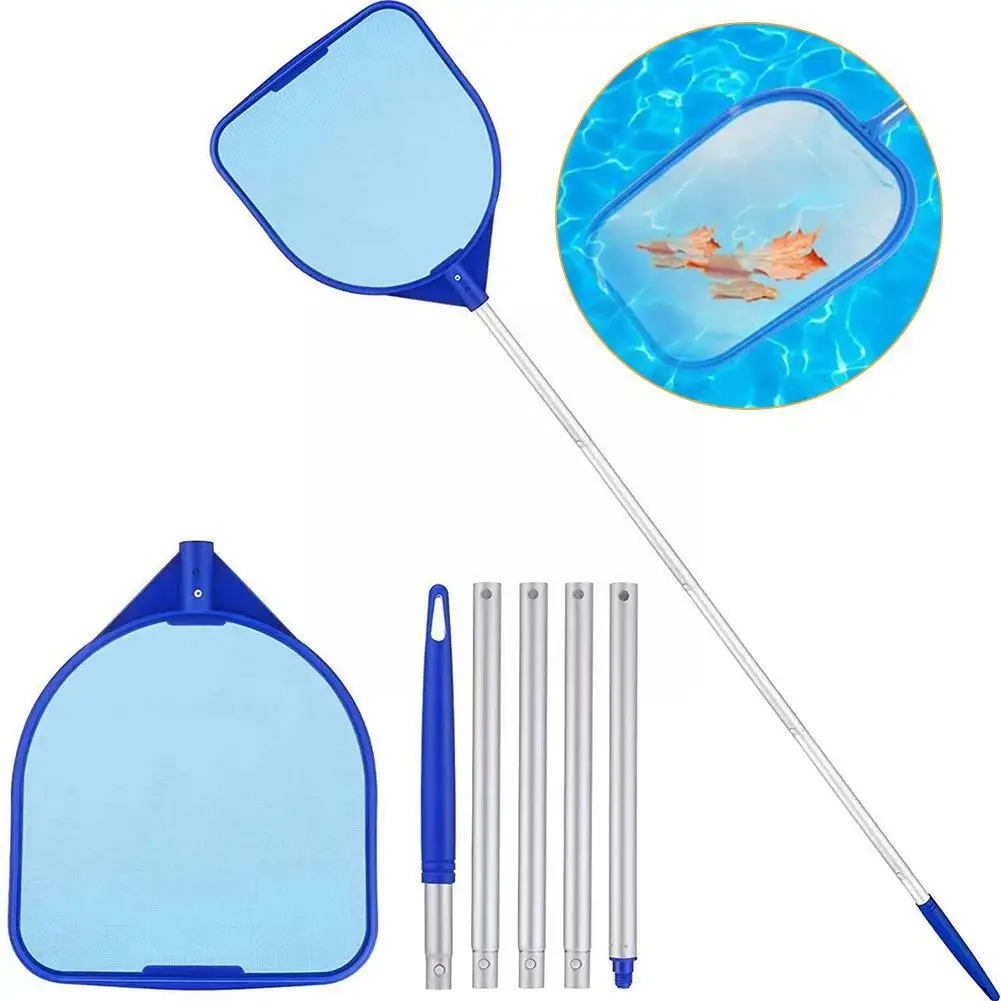 1pcs-Pool-Cleaning-Five-section-Pole-Net-Swimming-Pool-Leaf-Cleaning-Skimmer-Cleaner-Net-Accessories-Water.jpg 1Db Medence Tisztítása Ötrészes Pólus Nettó Úszóalevelek Tisztító Edzőtisztító Kiegészítők Vízmedence Mély Fogás C7R4 - Image 2