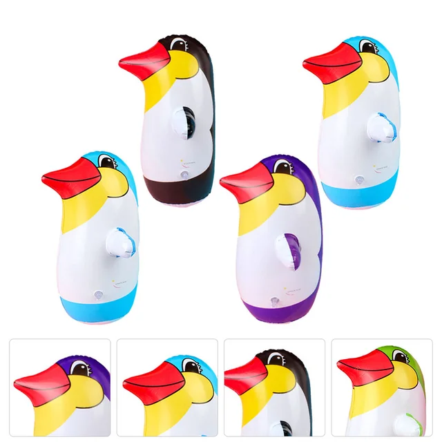 Tumblerpenguin Poly Roly Inflatable Balloon Animal Time Toys Figurine Decor Adorable Baby Creative Foil Chiming Crystal Statue 1