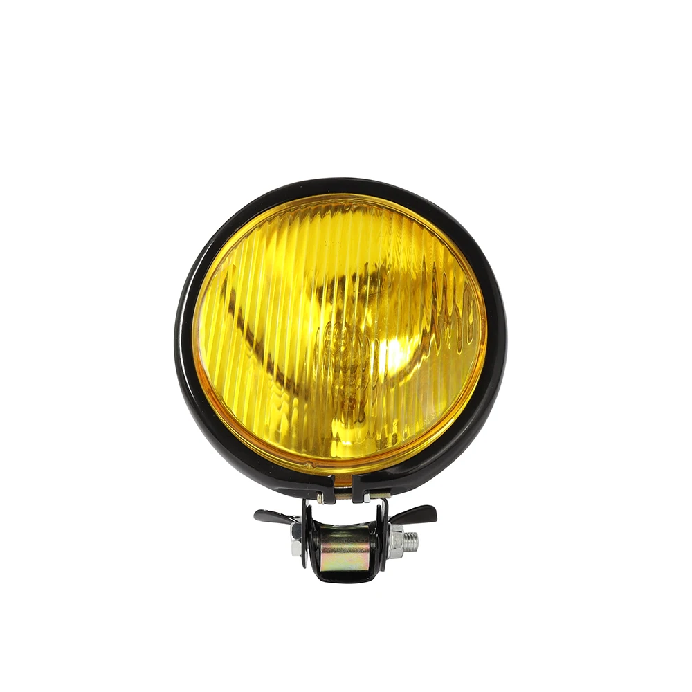For Honda Harley Suzuki Kawasaki Retro Metal Universal Motorcycle Headlight Round with Holder Electroplate