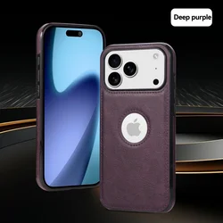 Luxury Business High Quality PU Leather Mobile Phone Case Cover - iPhone 12 Mini (Purple)