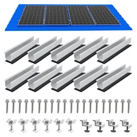 Kit de support de montage de panneau solaire avec rails de 4,72 pouces/120mm, pinces intérieures, pinces d'extrémité et tampons en caoutchouc pour télescopes, ardoise, bois 1