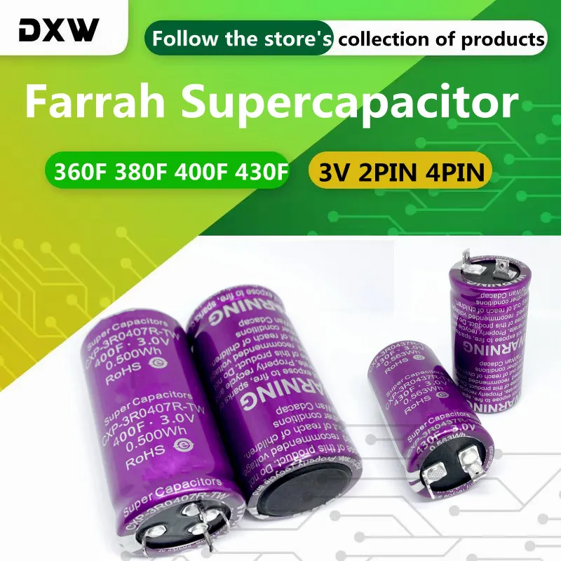 1 Pz/Lotto 360F 380F 400F 430F Super Condensatore 3V Farrah Supercondensatore 2Pin 4Pin