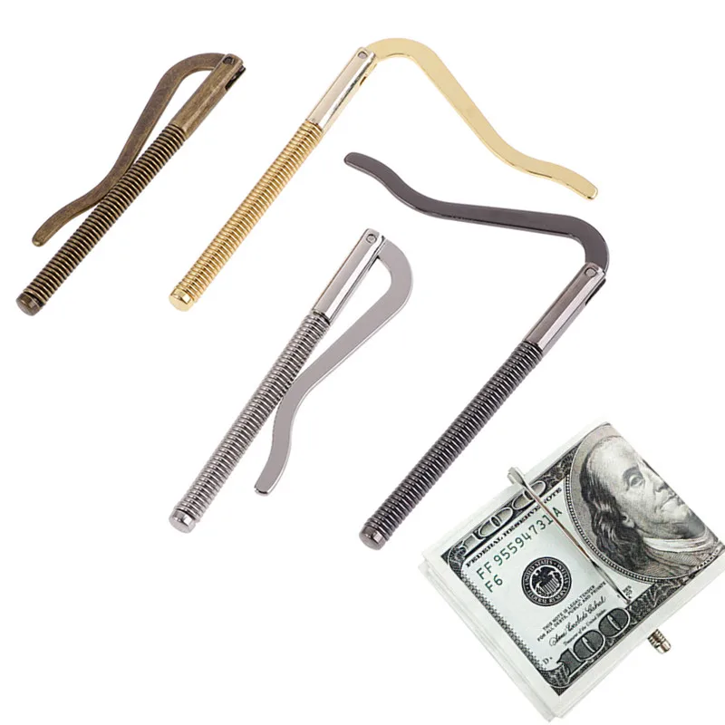 

1pc Fashion Black,Silver,Bronze,Gold Bar Wallet Replace Parts Spring Clamp Cash Holder Metal Bifold Money Clip