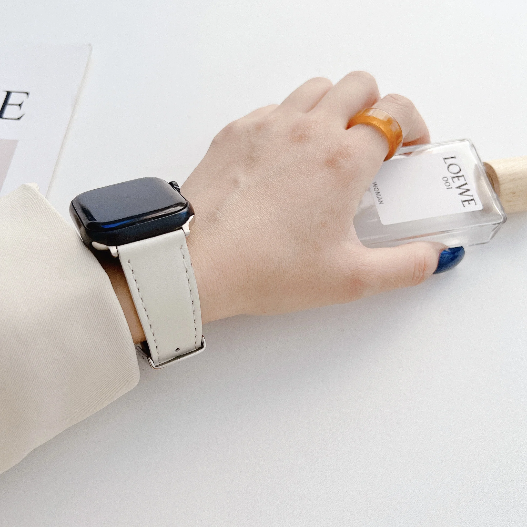 Leather Strap For Apple Watch Ultra 8 7 49mm 45mm 41mm 6 5 4 SE 44mm 40mm sport original wristband For iwatch 3 42mm 38mm band