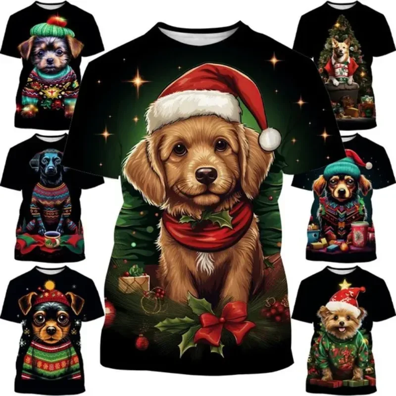 

Fashion Women Clothing New Dog Christmas Series 3D Print T-shirt Personalized Harajuku Street Unisex Oversized T Shirt Tops