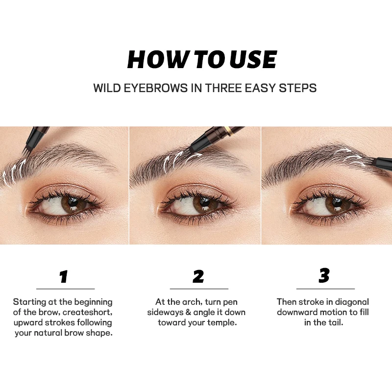 Liquid Four-pronged Eyebrow Pencil, Extremely Fine, Long-lasting, Waterproof, Sweatproof, High Color Intensity, Perfect Gift_voghion.com