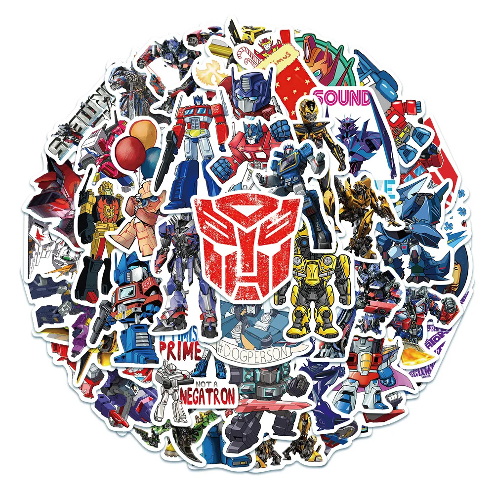 50PCS Autobot Transformers Stickers Motorcycle Car Skateboard Laptop Luggage Bike Waterproof Sticker Decals for Kids Toys 2