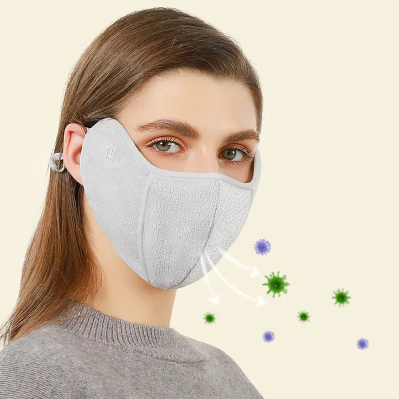 Winter Warm Mask for Women Girl Fleece Thermal Thick Face Cover Windproof Dust-Proof Coldproof Mask Outdoor Sports Cycling Masks