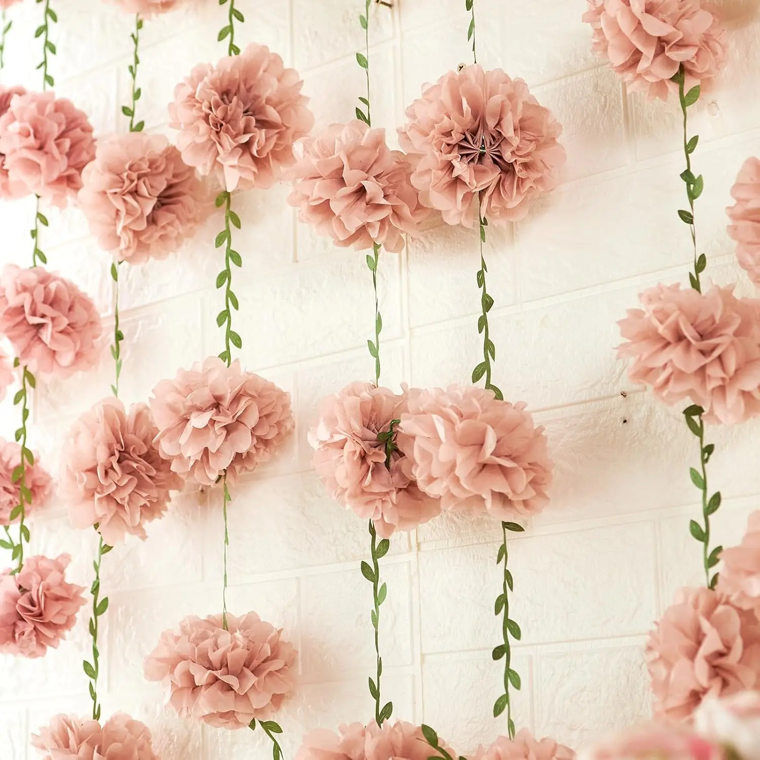 Seidenpapier Pom Pom Girlanden, Papierblumen für Geburtstagsdekorationen, Babyparty, Hochzeitsverlobung, Brautparty