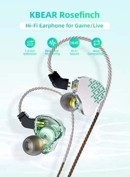 KBEAR Rosefinch HiFi In-ear Headphone OFC Detachable Audio Cable Wired Earphone Monitor Dynamic Music Headset Lark Earbuds IEMs 1