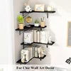 Corner Shelf Wall Mounted,Floating Wall Shelves for Storage,Rustic Wood Hanging Shelves for Display 4