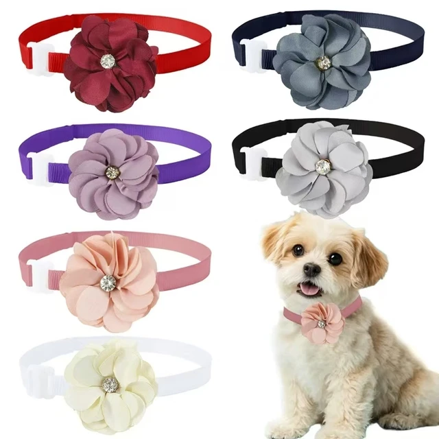 1/6pcs Handmade Dog Collars Flower Adjustable Pet Dog Bowties Neckties Lace Dog Bow Ties Pet Grooming Accessories For Dogs 1/6pcs Handmade Dog Collars Flower Adjustable Pet Dog Bowties Neckties Lace Dog Bow Ties Pet Grooming Accessories For Dogs