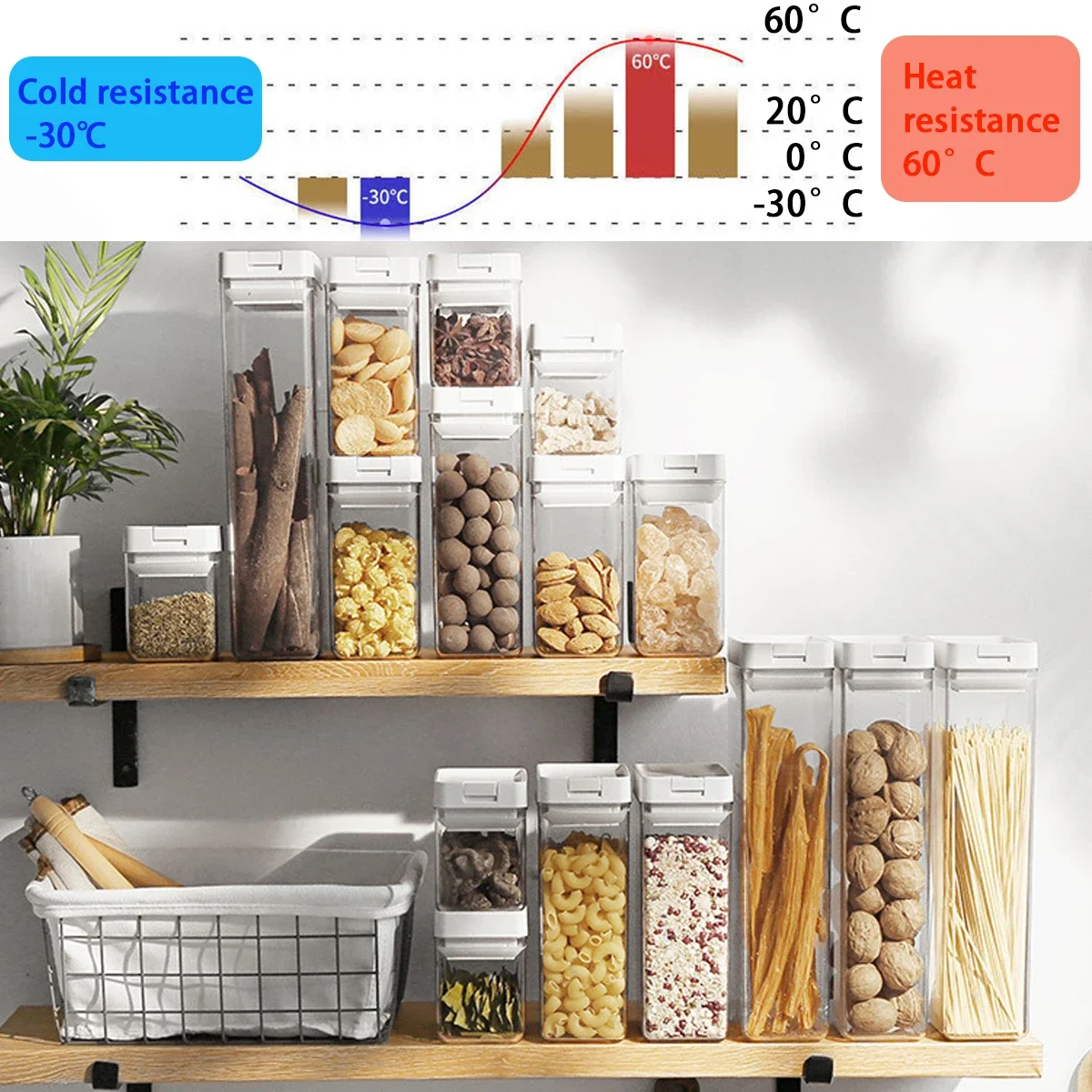Pasta Storage Box Transparent Plastic Grain Seal Tank Spaghetti Storage Container Moisture-Proof Snack Jar Kitchen Food Tank 6