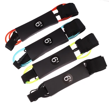 (Estate6) 1Pc Guinzaglio da Surf 6ft Tavola da Surf Corda per Gamba da Surf Guinzaglio per Tavola da Surf TPU Girevoli in Acciaio Gonfiabile Paddle Board Corda per Piede