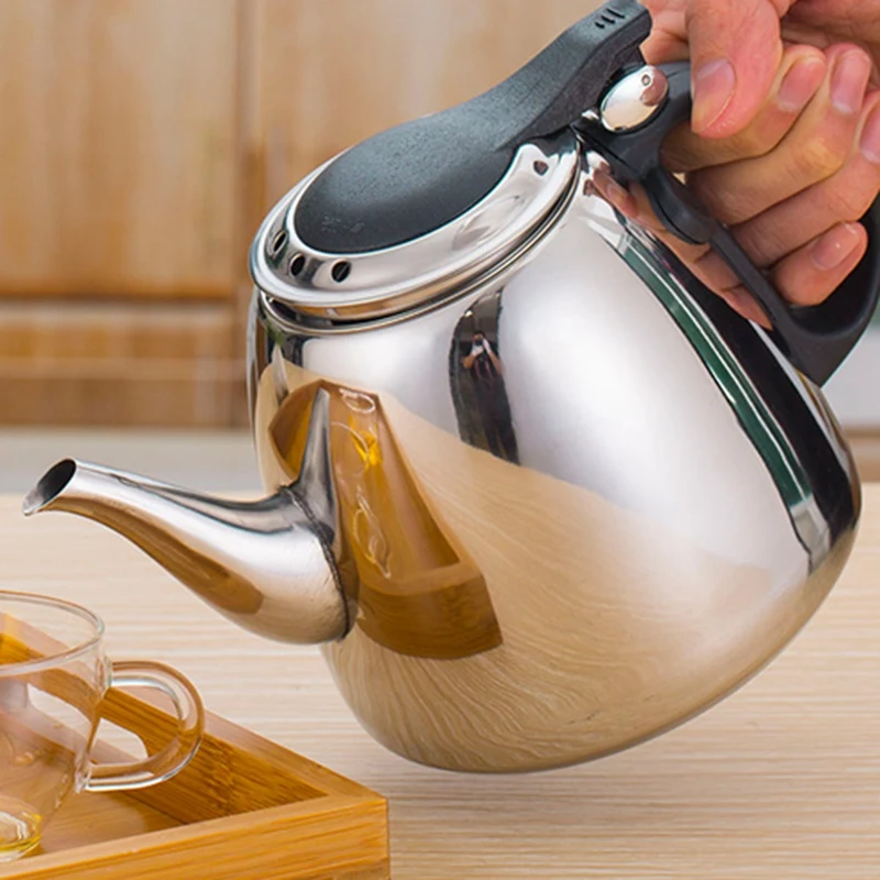 1.2L Induction Cooker Tea Pot Creative Kitchen Tools Stainless Steel Water Kettle Flat Bottom Coffee Kettle