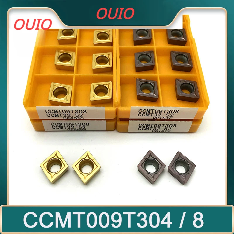 

OUIO CCMT009T304 CCMT009T308 Internal Turning Tool Carbide Insert High Quality Lathe ToolCNC Steel Processing Turning Insert