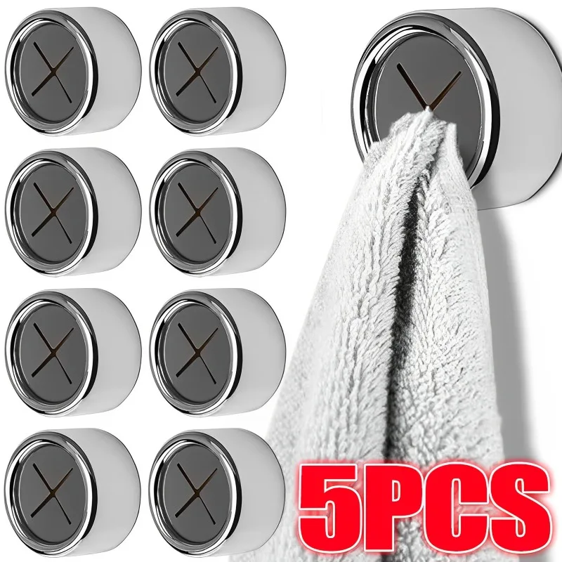 

5/1PCS Self Adhesive Towel Hook Storage Clip Dishcloth Clip Kitchen Household Gloves Hook Towel Rack Hole Clip Wall Hanging