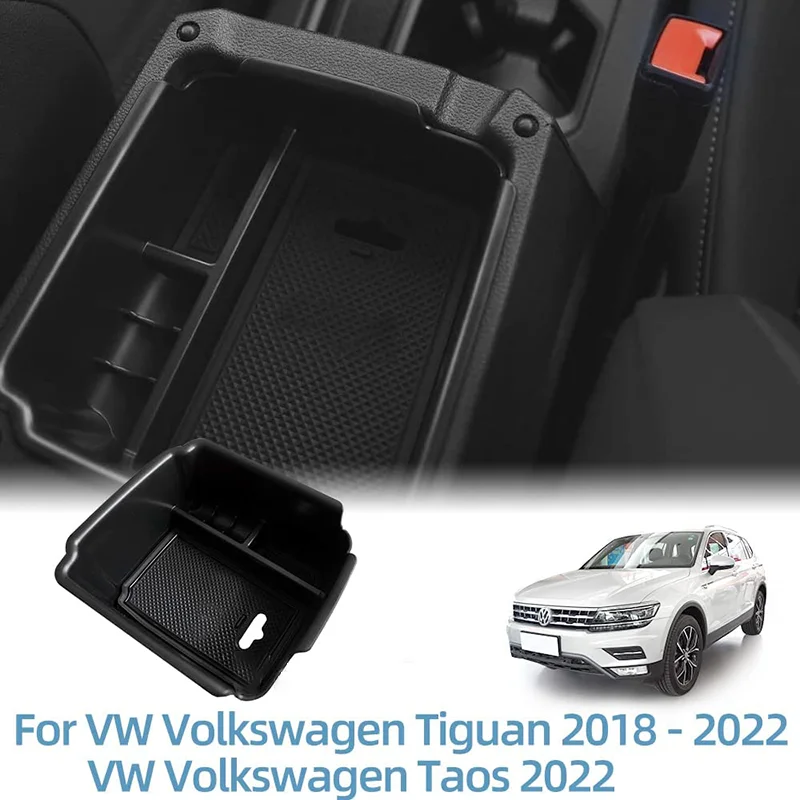 

For Volkswagen VW Tiguan 2017-2023 Car Accessories Center Storage Box Arm Rest Armest Glove Holder Plate Car Container Organizer