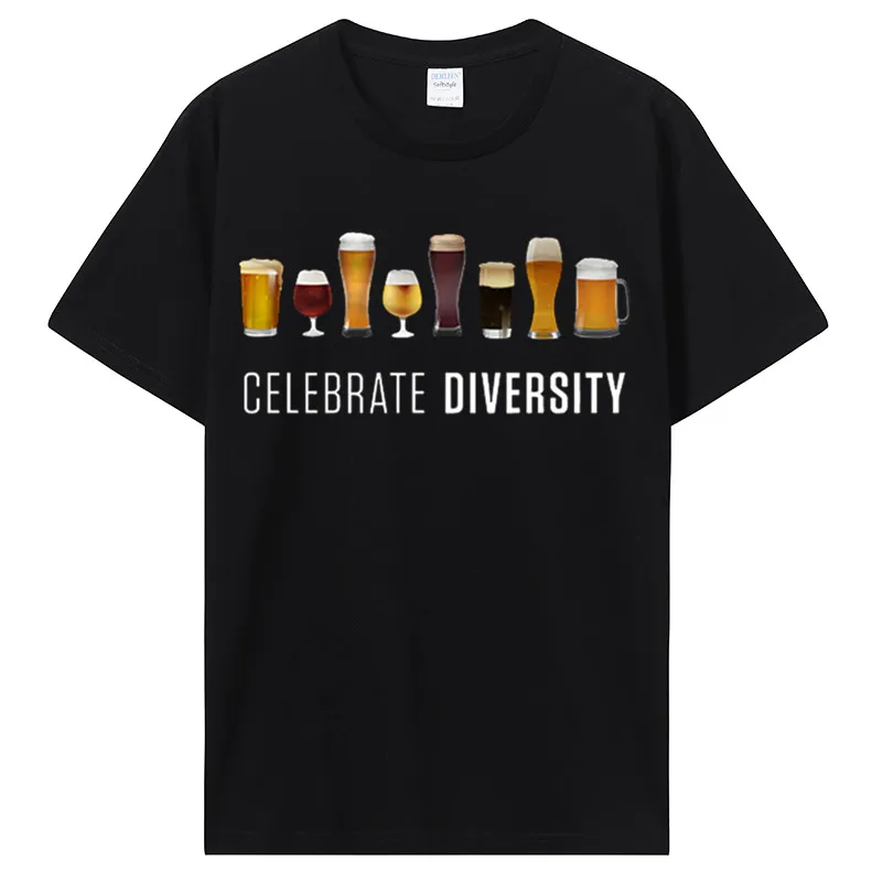Fira mångfald män t-shirt Rolig bror sommar bomull t-shirt Ölover unisex tröja Oversized t-shirt Streetwear_voghion.com