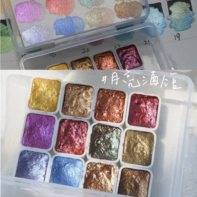 Nail Solid Pigment Nail Art Decor Watercolor Manicure Metallic Paint Draw Chrome Glitter Powder Flowers Nails Set - 3