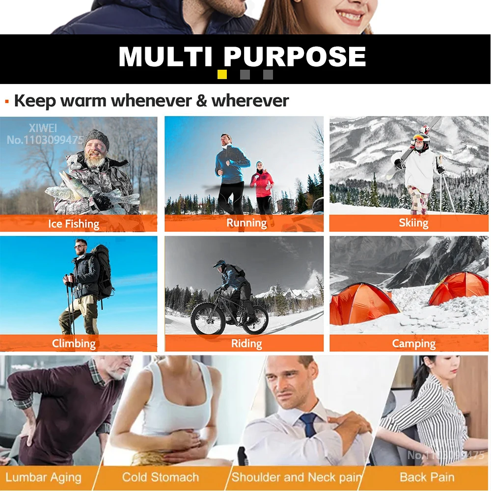 Heated Jacket Men Women USB Electric Self Heating Jacket Winter Coat Warm Hunting Camping  Hiking Skiing Clothing 2-21 Areas