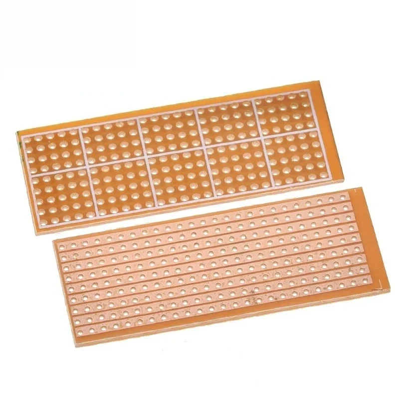 10/20/50pcs 2.5x6.4cm 연속 구멍이 있는 단일 측면 PCB 보드 DIY 전자 프로토타이핑을 위한 범용 프로토보드