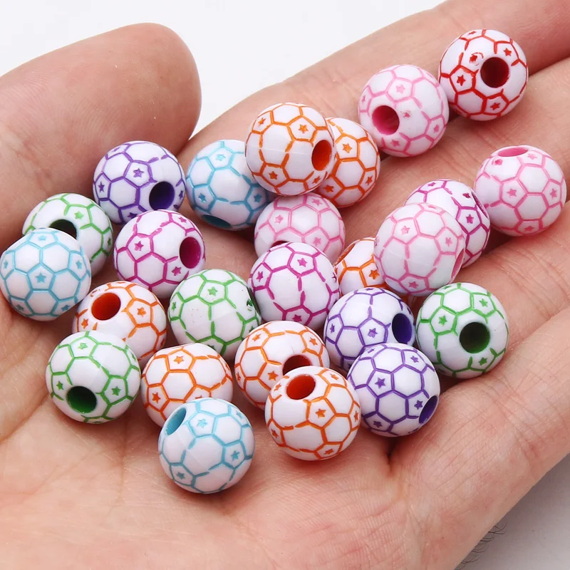 200 Perline Sport In Argilla Polimerica Per Creazione Gioielli Fai Da Te - Forma Palla, Multicolori, Sfuse Per Bracciali, Collane E Orecchini