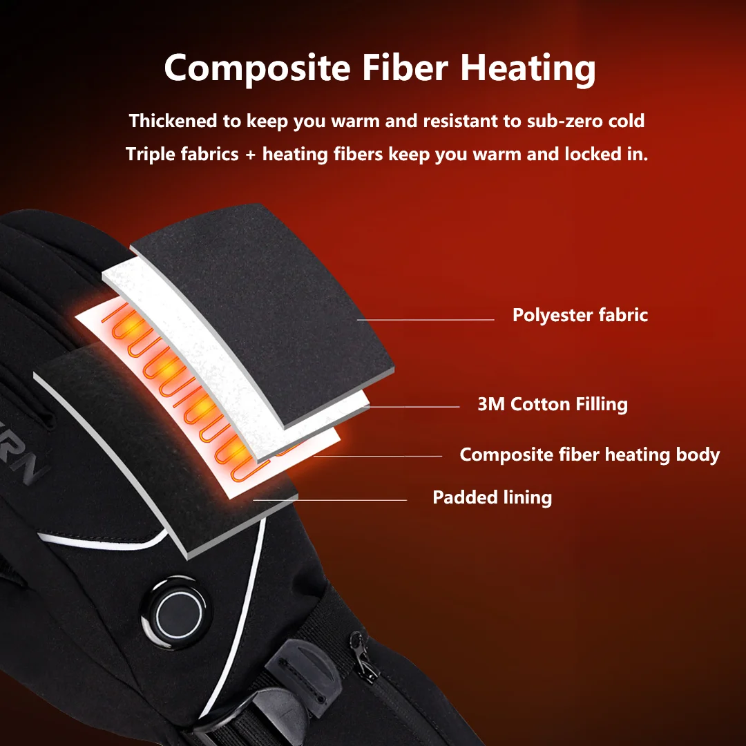 Winter Gloves For Men Snowboard 4000mah Women Touchscreen USB Heated Gloves Camping Hiking Skiing Motorcycle
