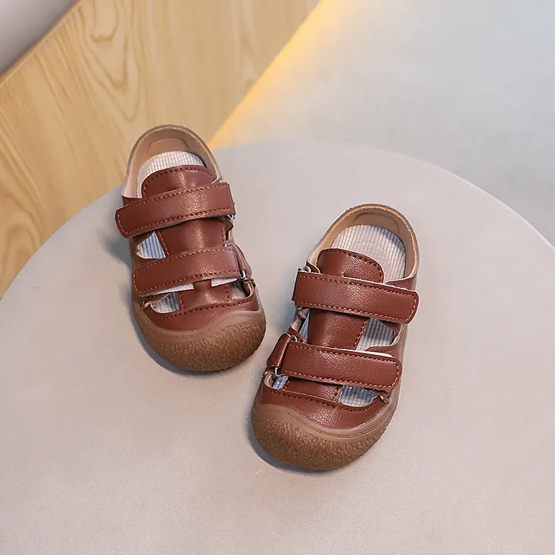 New Girl Sandal Anti Slip Soft Sole Comfort Kid Sandals Simple Roman Soft Sole Boy Shoes Daily Retro Casual Shoe Flat Beach Shoe 2