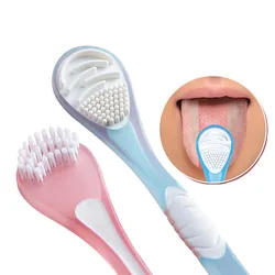 Double Side Tongue Cleaner Brush Soft Silicone for Tongue Cleaning Oral Hygiene Tools Tongue Scraper Toothbrush Fresh Breath