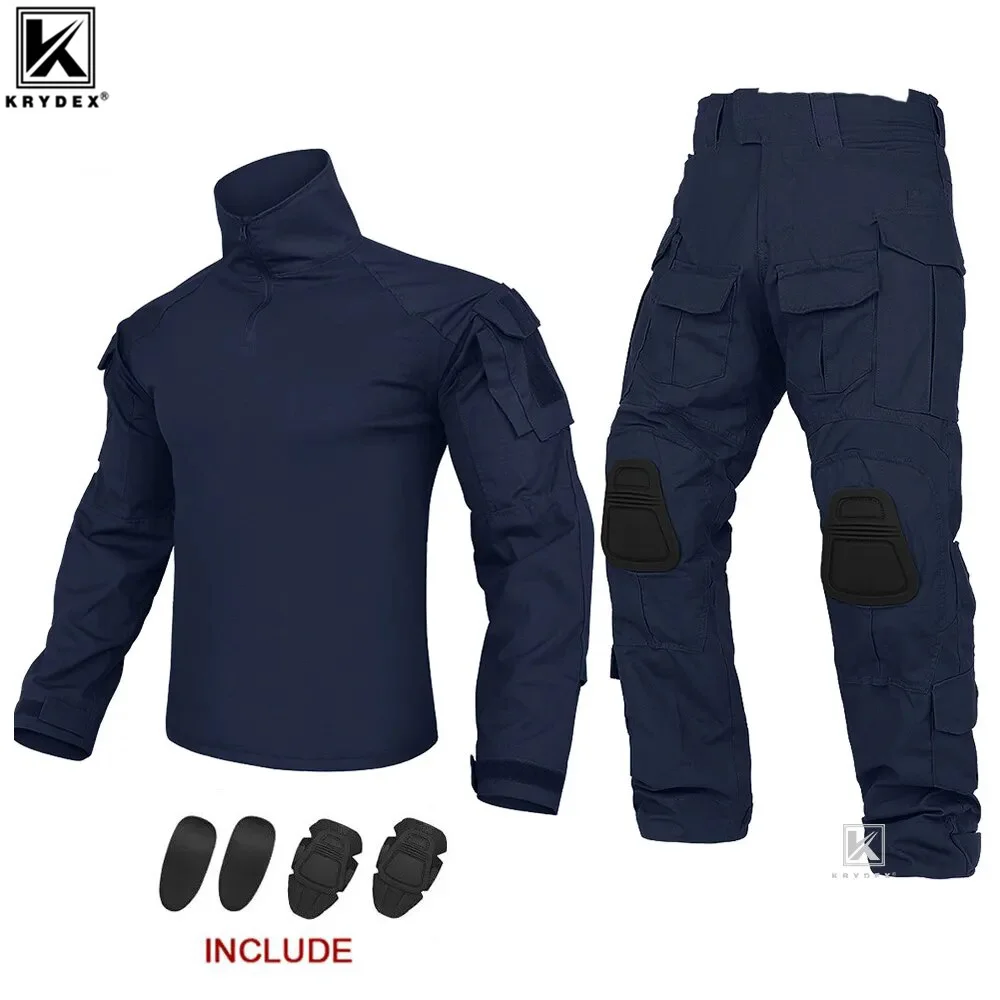 

KRYDEX G3 Combat Uniform Tactical Camouflage Gen3 Shirt & Pants Kit With Knee Pads For Airsoft Hunting Militray Clothing