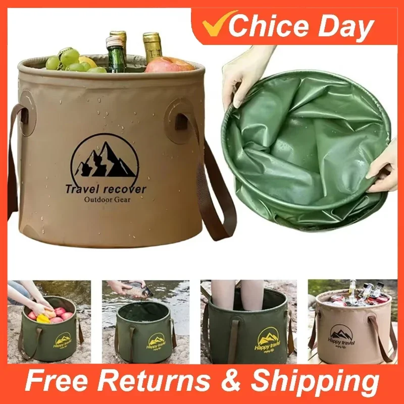 5L-20L Folding Bucket Waterproof Foldable Water Sink Bucket Portable Travel Foldable Basin Camping Hiking Fishing Storage Bucket