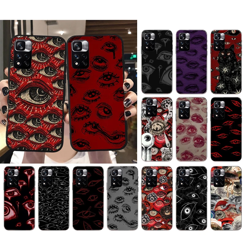 

Scary Face Eyes Phone Case For Xiaomi Redmi note 13 12 Pro 11S 11 10 Pro 10S 12S Redmi 10 9C 13C Shell