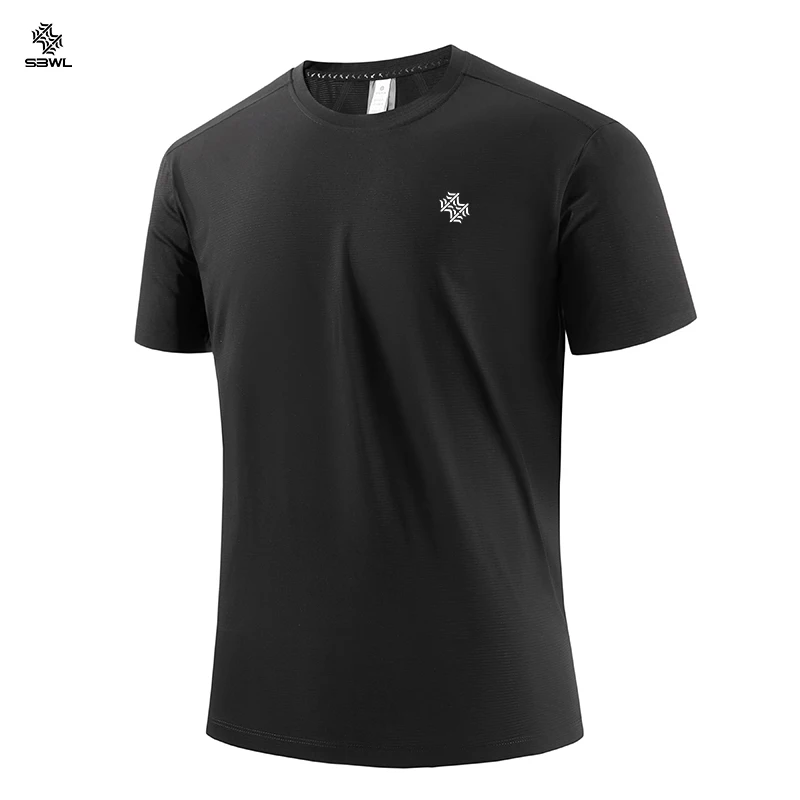 SBWL High quality Outdoor hiking mountaineering Tees running weight loss fitness sports quick drying T-shirt Men's Ice silk Tops 1