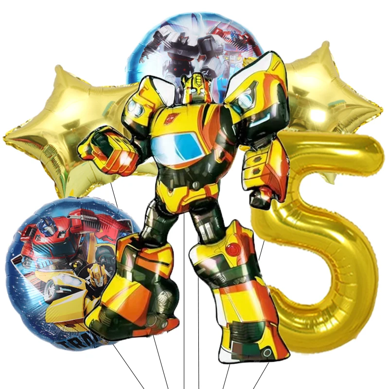Cartoon-Transformations-Thema Ballon Geburtstagsparty-Dekorationen Aluminiumfolie Digitaler Ballon Geschenk-Deko – Detail 3