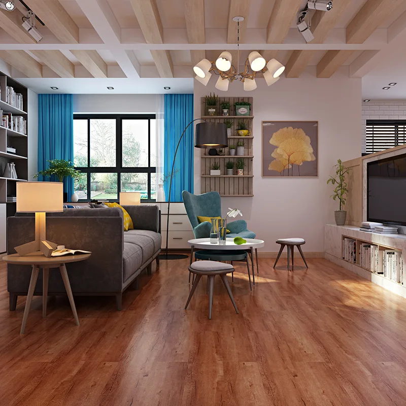 Wall Sticker Wall Stickers Self-adhesive Wood Grain Floor Wall Stickers PVC Wallpaper for Living Room Toilet Kitchen Home Floor Decor Waterproof Sticker