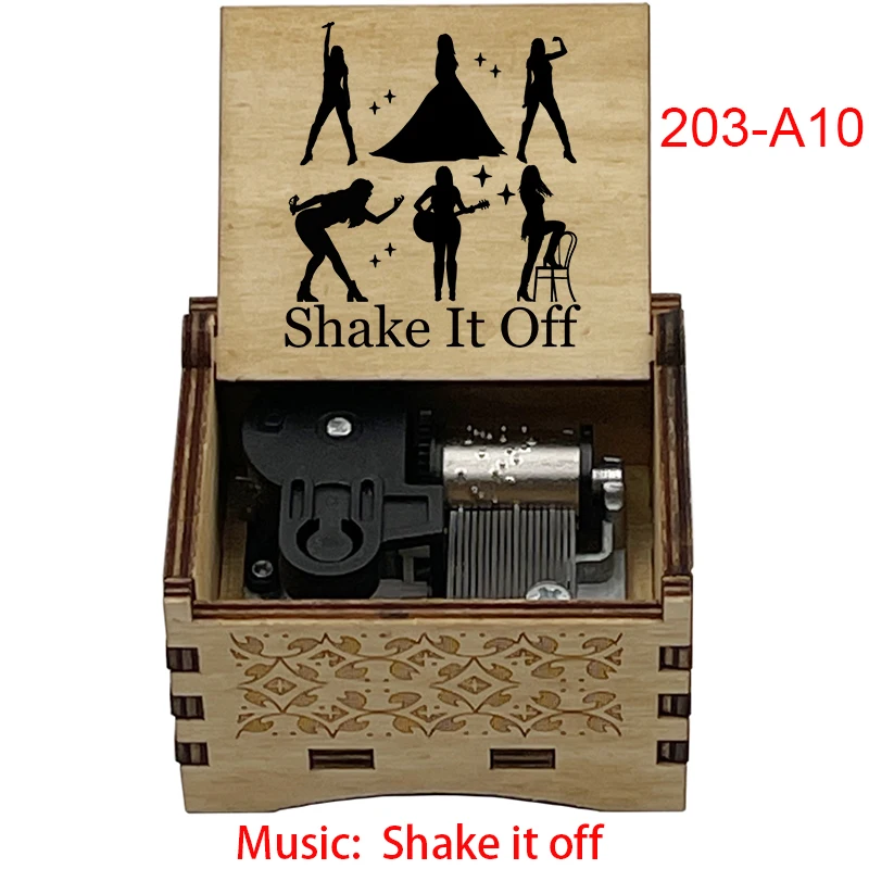 Shake it Off Handmade Wind Up Wooden Music Box for Girlfriend Boyfriend Husband Wife Christmas Gift 3