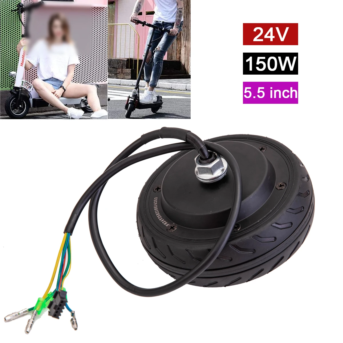 Electric Scooter Hub Wheel Motor 24V 150W 5.5inch Wheel Motor E Scooter Wheel Bicycle Motor